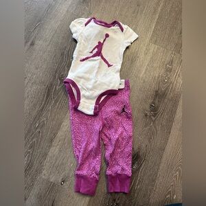 2 piece girls infant air Jordan purple set outfit